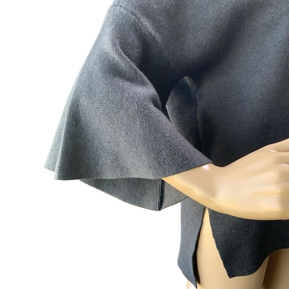 Anthropologie Sunday In Brooklyn Dark Gray 3/4 Sleeve Crew Neck Sweater Small - Picture 5 of 13